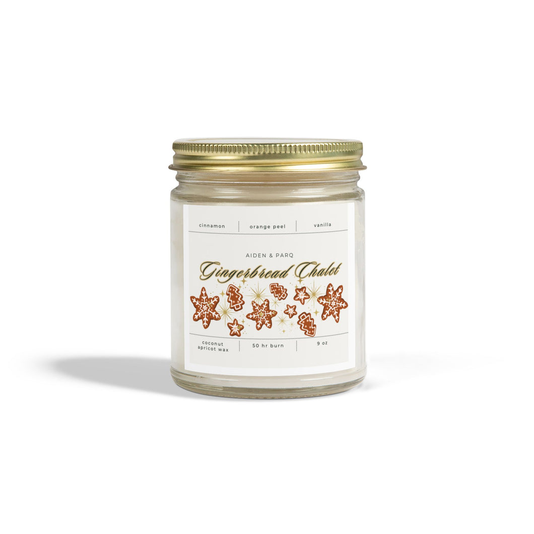 Gingerbread Chalet Candle, Coconut Apricot Wax (4oz, 9oz)